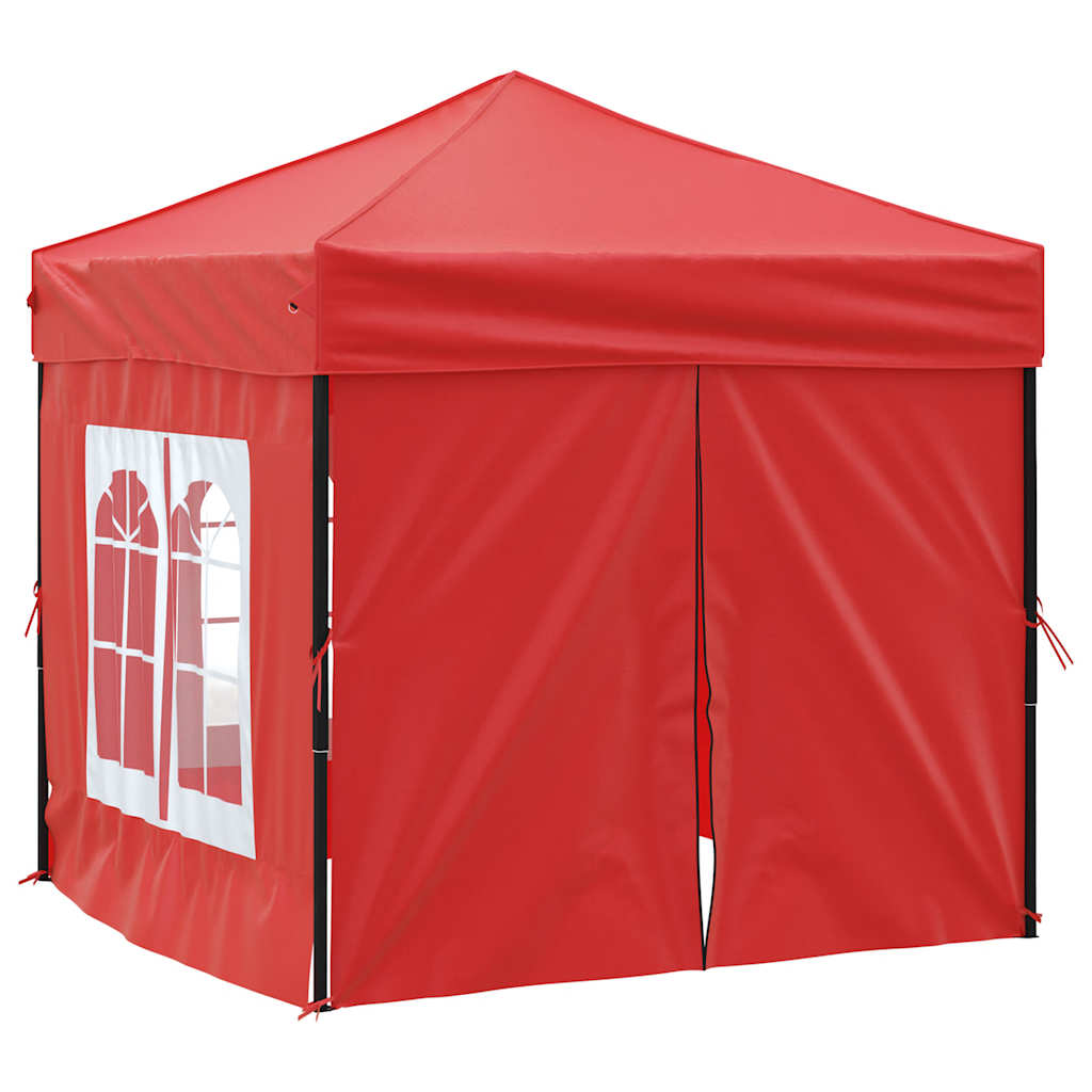 Tenda per Feste Pieghevole con Pareti Laterali Rosso 2x2 m