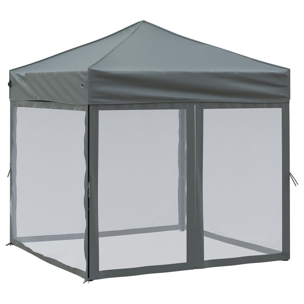 Tenda per Feste Pieghevole con Pareti Laterali Antracite 2x2 m