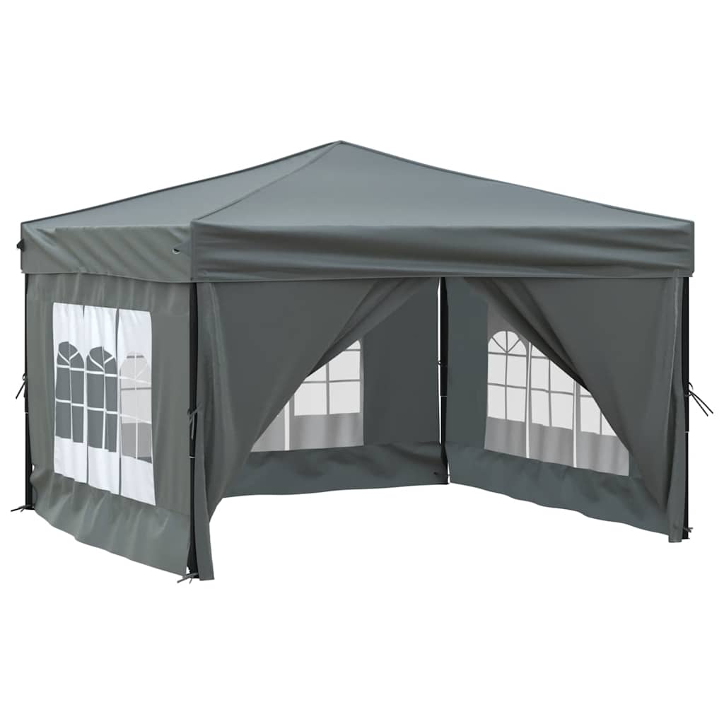 Tenda per Feste Pieghevole con Pareti Laterali Antracite 3x3 m