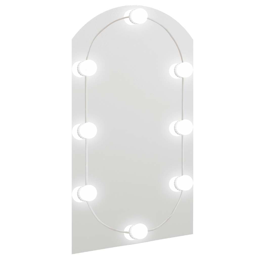 Specchio con Luci LED 70x40 cm Forma ad Arco in Vetro