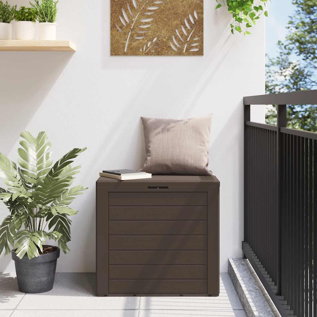 Baule da Giardino Marrone 58,5x46x55 cm in Polipropilene