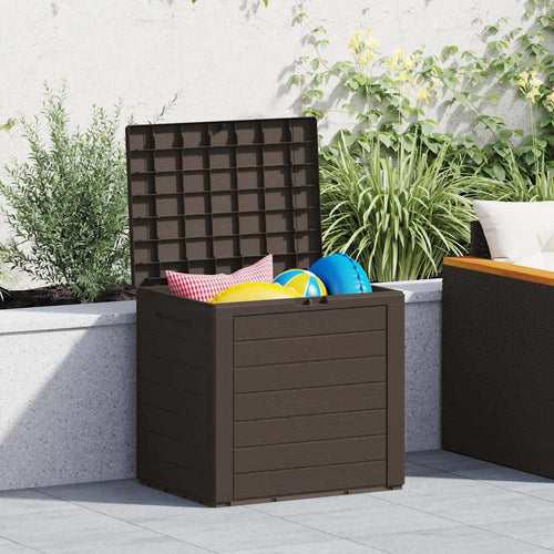 Baule da Giardino Marrone 58,5x46x55 cm in Polipropilene