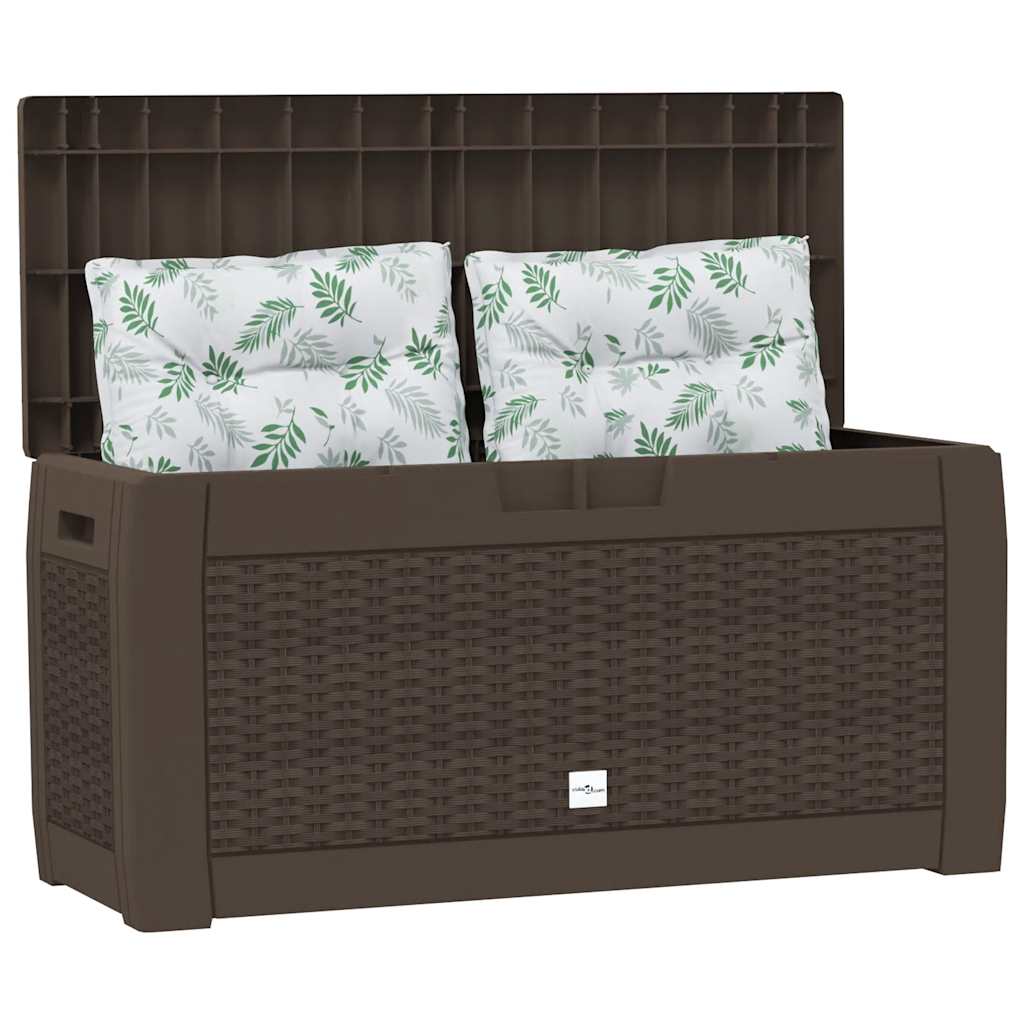 Baule da Giardino Marrone 119x48x60 cm in Polipropilene