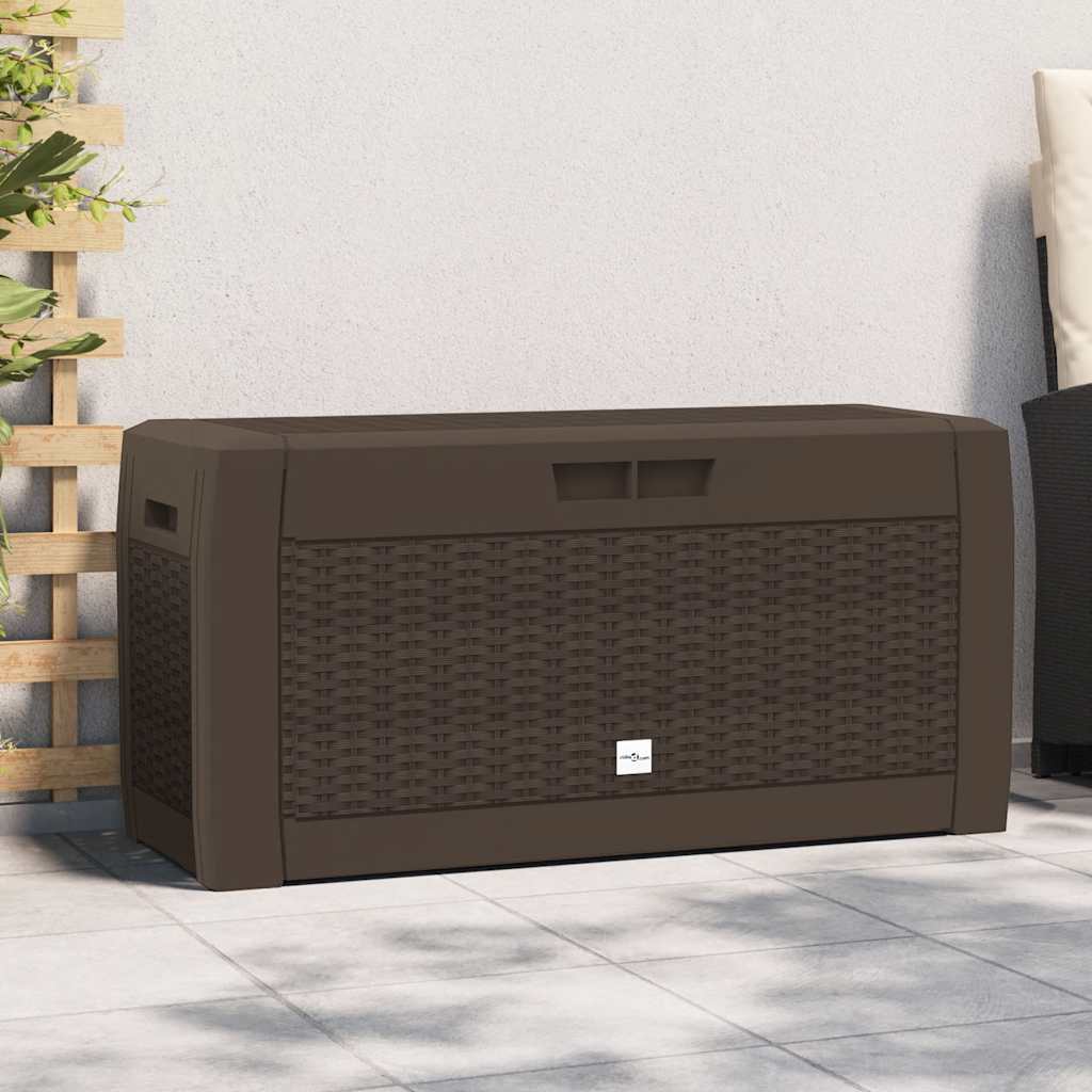 Baule da Giardino Marrone 119x48x60 cm in Polipropilene