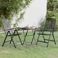 Set da Pranzo per Giardino 3pz Rete Metallica Espansa Antracite