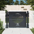 Cancello da giardino antracite 100x75 cm in acciaio con design ad albero