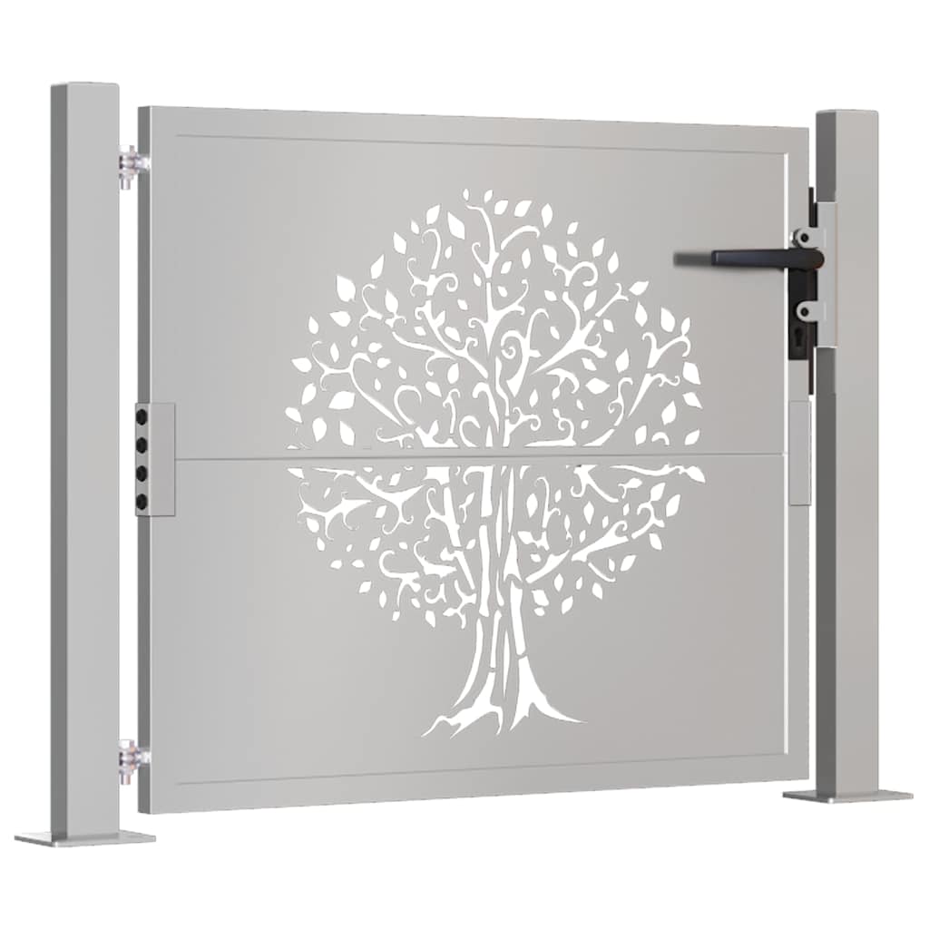 Cancello da giardino 100x75 cm in acciaio Corten con design ad albero