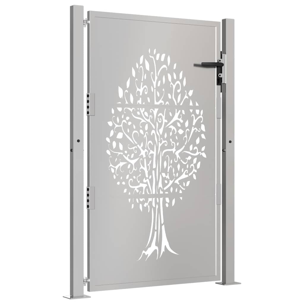 Cancello da giardino 100x125 cm in acciaio Corten con design ad albero