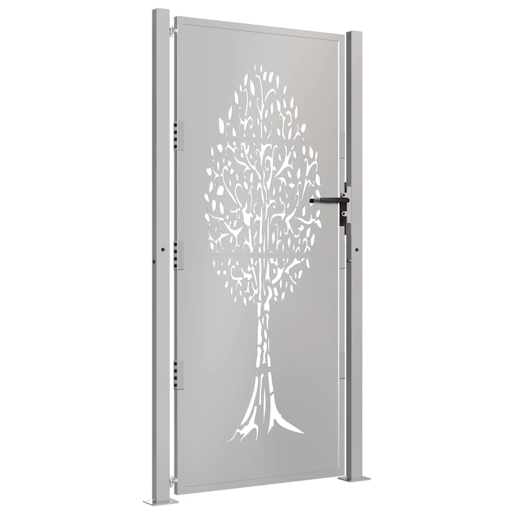 Cancello da giardino 100x175 cm in acciaio Corten con design ad albero