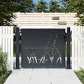 Cancello da giardino antracite 100x75 cm in acciaio design erba