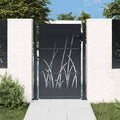 Cancello da giardino antracite 100x125 cm in acciaio design erba