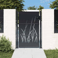 Cancello da giardino antracite 100x150 cm in acciaio design erba