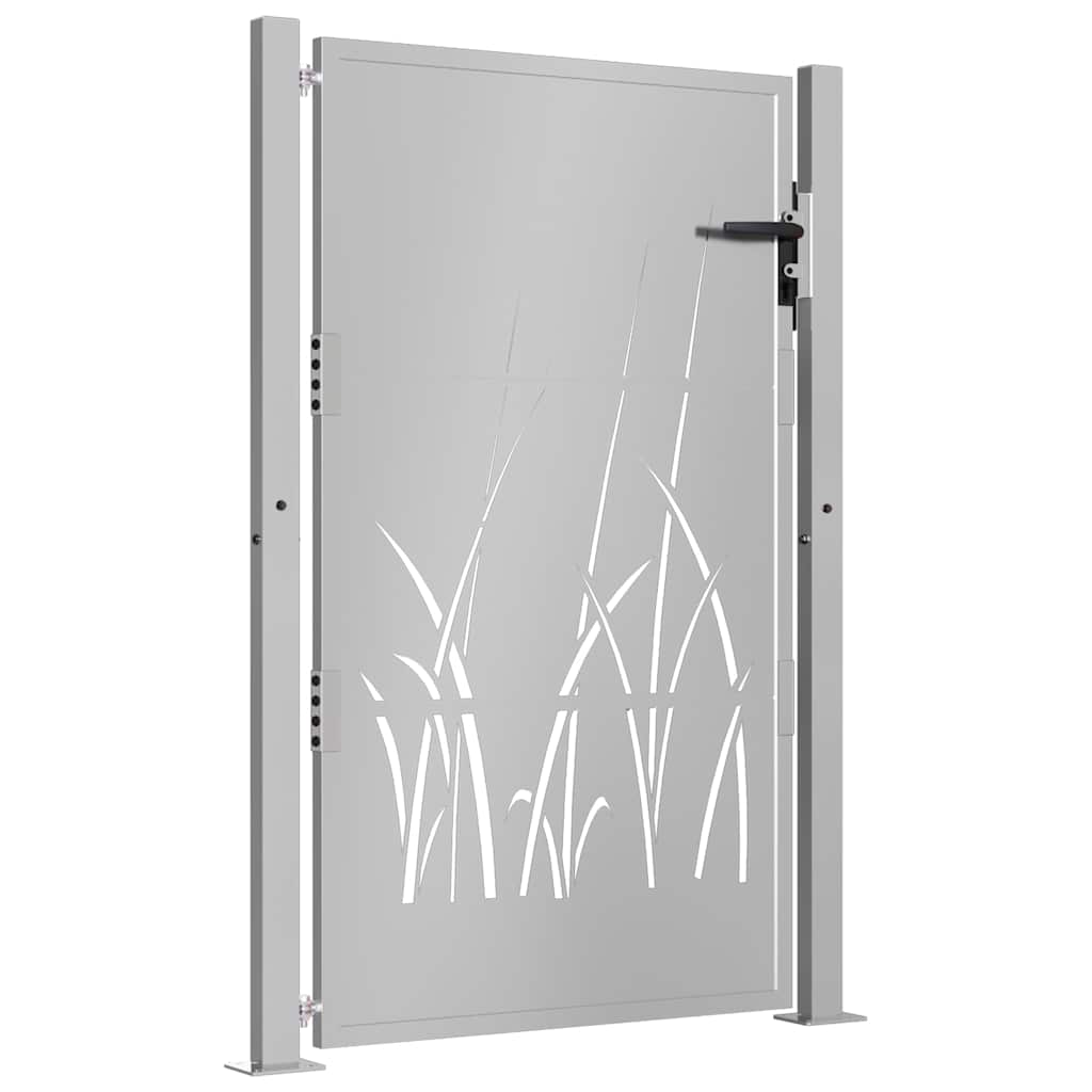 Cancello da giardino 100x125 cm in acciaio Corten con design erba