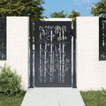 Cancello da giardino antracite 100x125 cm acciaio design bambù
