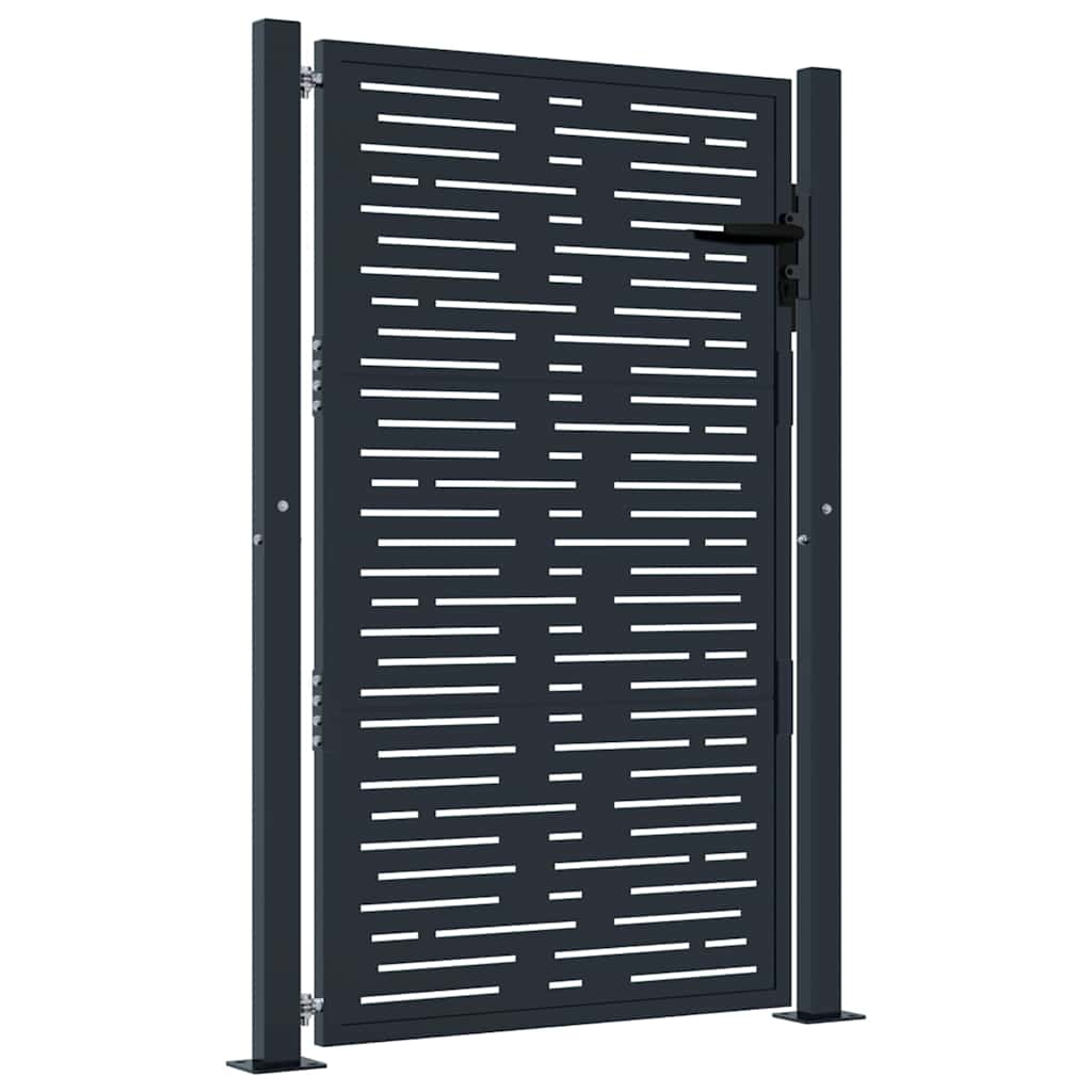Cancello da giardino antracite 100x125 cm in acciaio design quadrato