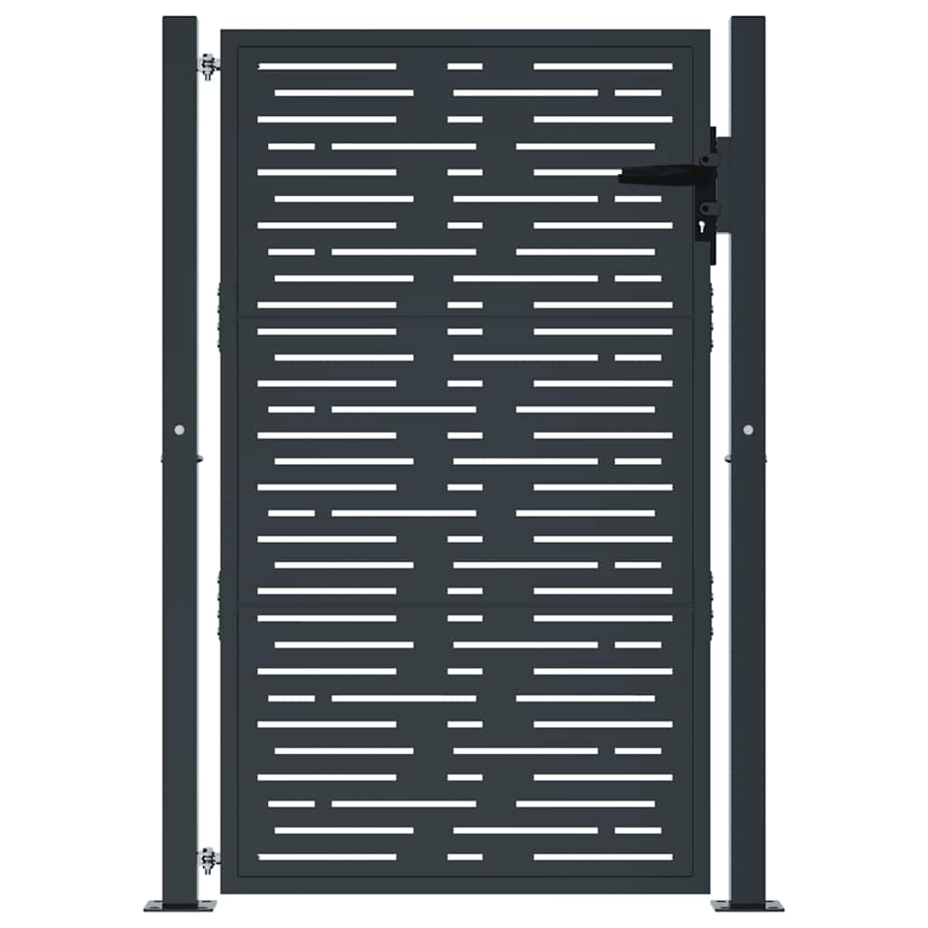 Cancello da giardino antracite 100x150 cm in acciaio design quadrato