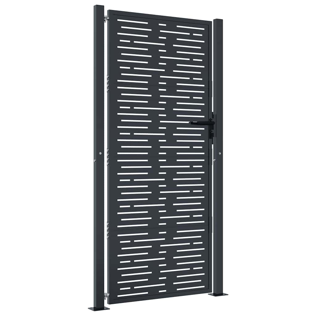 Cancello da giardino antracite 100x175 cm in acciaio design quadrato