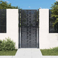 Cancello da giardino antracite 100x175 cm in acciaio design quadrato