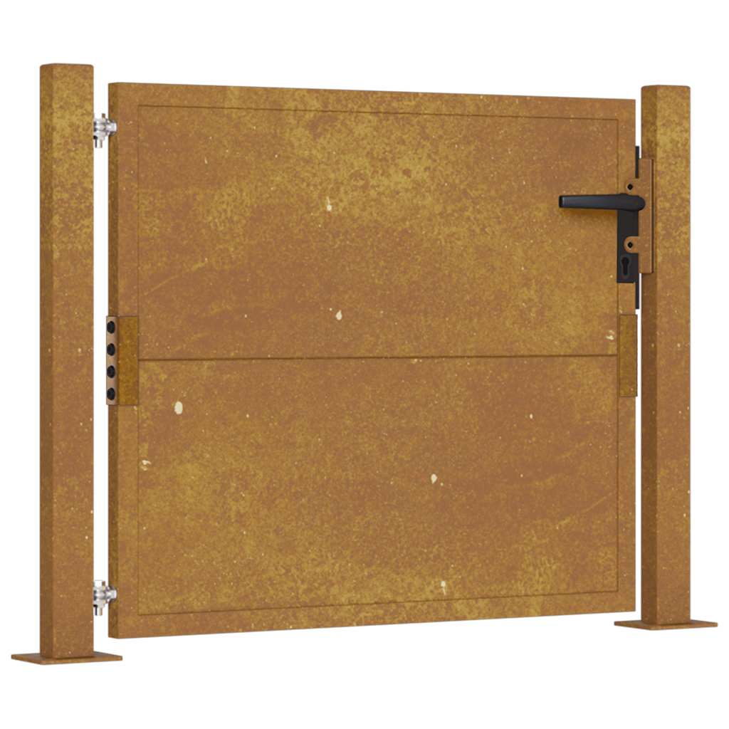 Cancello da giardino 100x75 cm in acciaio Corten