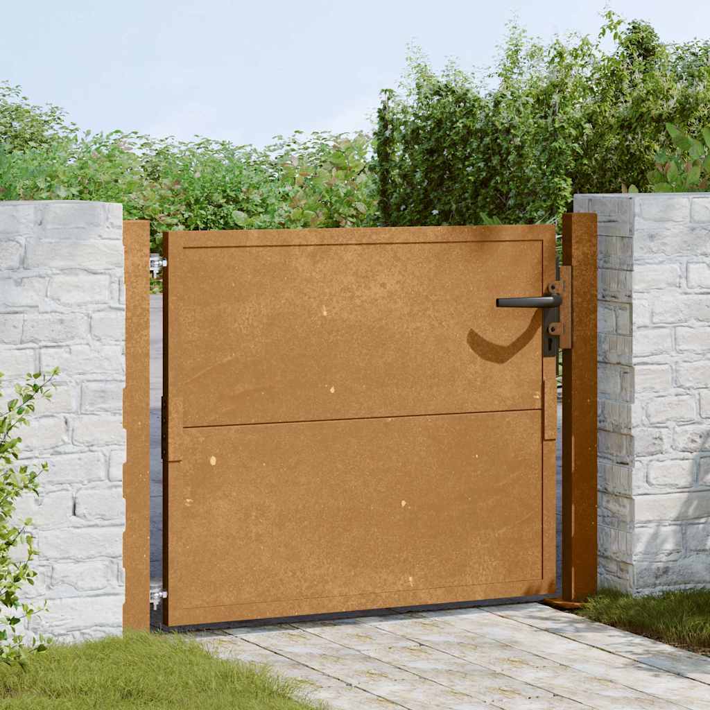 Cancello da giardino 100x75 cm in acciaio Corten