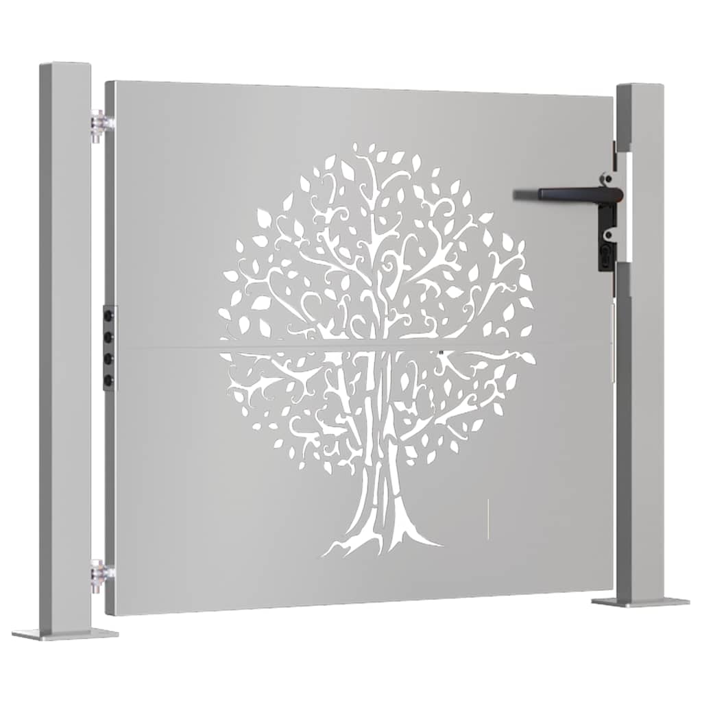 Cancello da giardino 100x75 cm in acciaio Corten con design ad albero