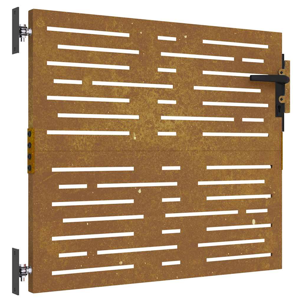 Cancello da giardino 85x75 cm in acciaio Corten design quadrato