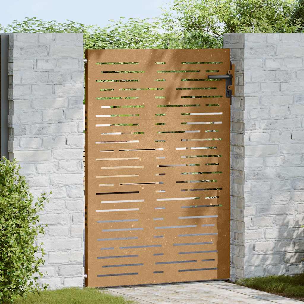 Cancello da giardino 85x125 cm in acciaio Corten design quadrato
