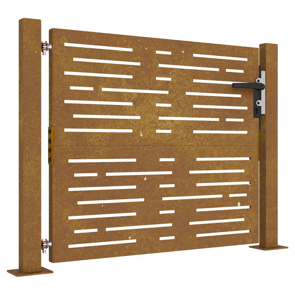 Cancello da giardino 100x75 cm in acciaio Corten design quadrato