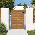 Cancello da giardino 100x125 cm in acciaio Corten design quadrato