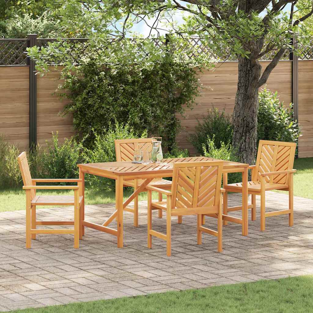Set da Pranzo per Giardino 5 pz Marrone