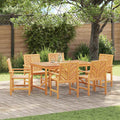 Set da Pranzo per Giardino 7 pz Marrone