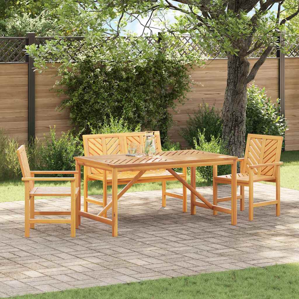 Set da Pranzo per Giardino 4 pz Marrone