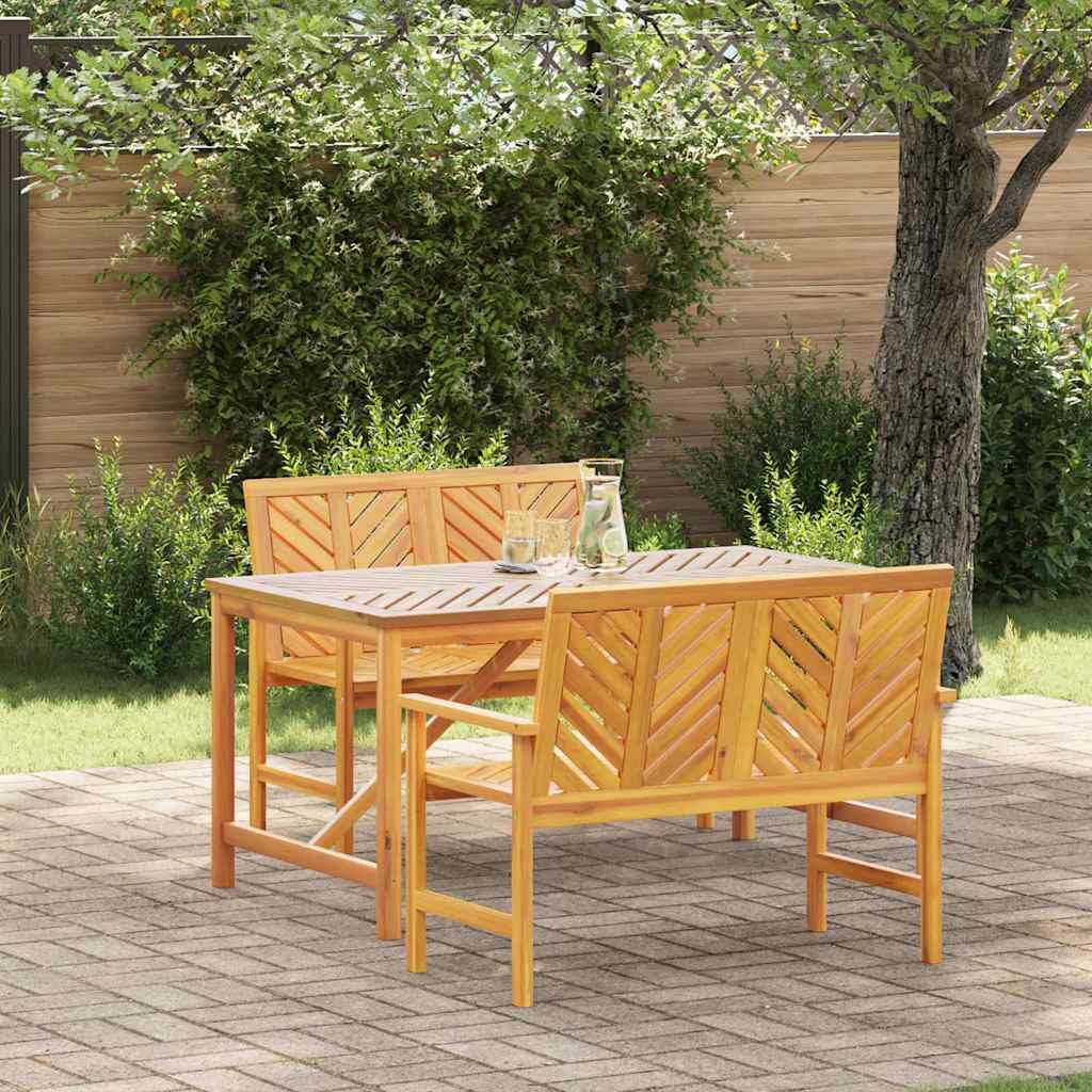 Set da Pranzo per Giardino 3 pz Marrone