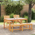 Set da Pranzo per Giardino 4 pz Marrone
