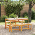 Set da Pranzo per Giardino 3 pz Marrone