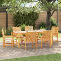 Set da Pranzo per Giardino 7 pz Marrone