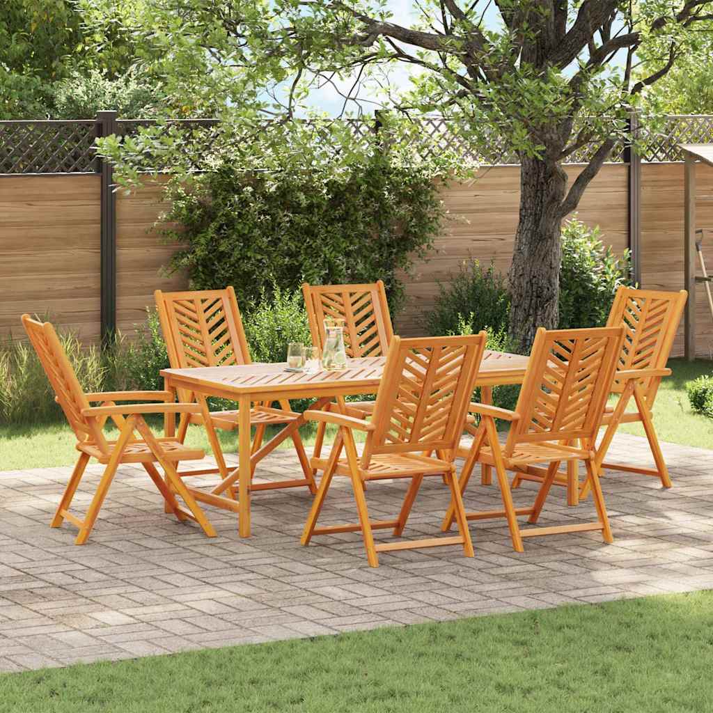 Set da Pranzo per Giardino 7 pz Marrone