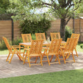 Set da Pranzo per Giardino 9 pz Marrone