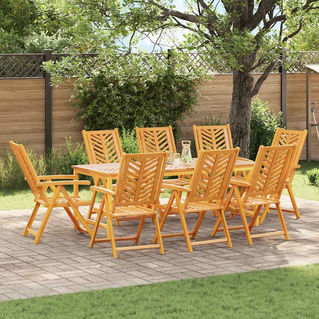 Set da Pranzo per Giardino 9 pz Marrone