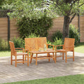 Set Lounge da Giardino 4 pz Marrone Legno di Acacia Massello
