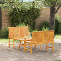 Set Lounge da Giardino 3 pz Marrone Legno di Acacia Massello