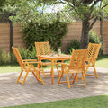 Sedia da Giardino 4 pz Marrone Legno di Acacia Massello