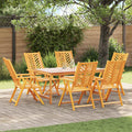 Sedia da Giardino 6 pz Marrone Legno di Acacia Massello