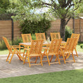 Sedia da Giardino 8 pz Marrone Legno di Acacia Massello