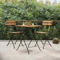 Set Bistrò Pieghevole 3 pz in Legno Massello di Teak e Acciaio