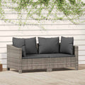 Set da giardino 2 pezzi con cuscini grigio in polyrattan