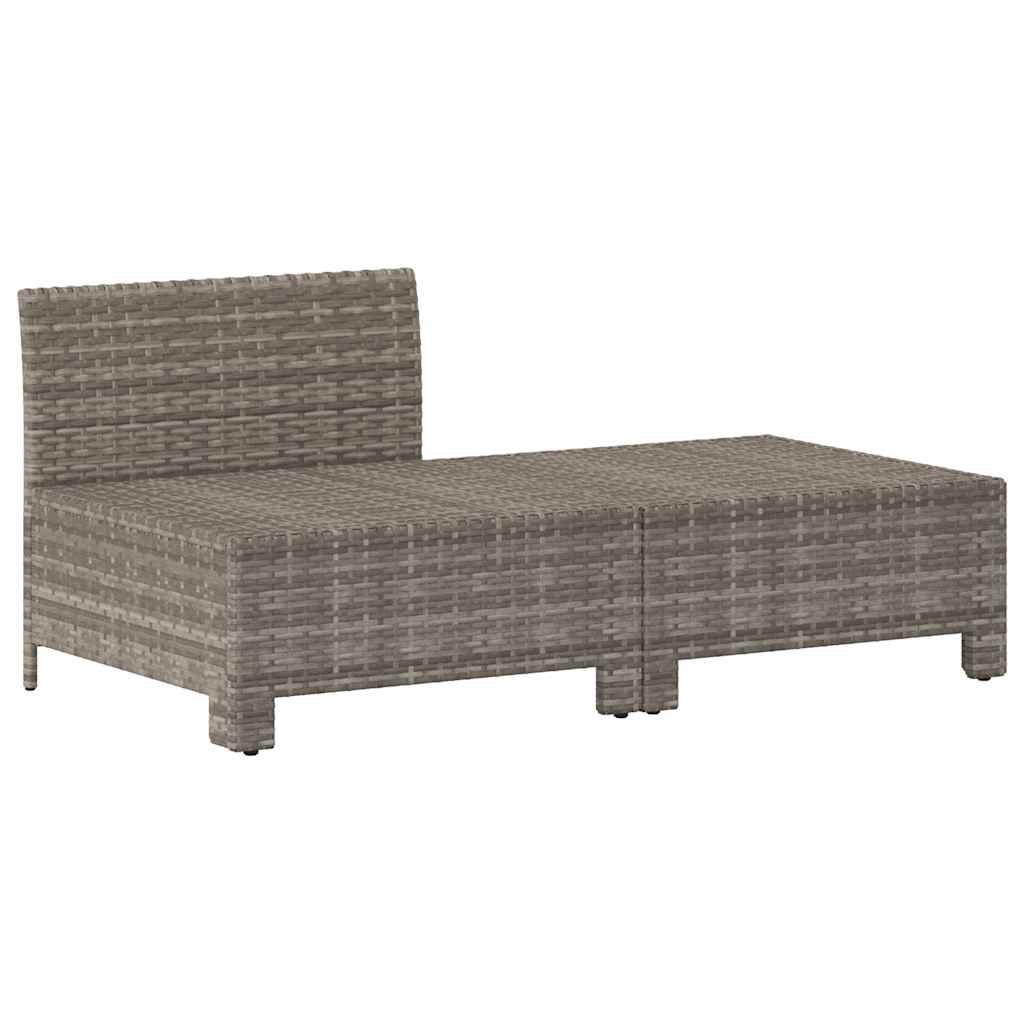 Set da giardino 2 pezzi con cuscini grigio in polyrattan