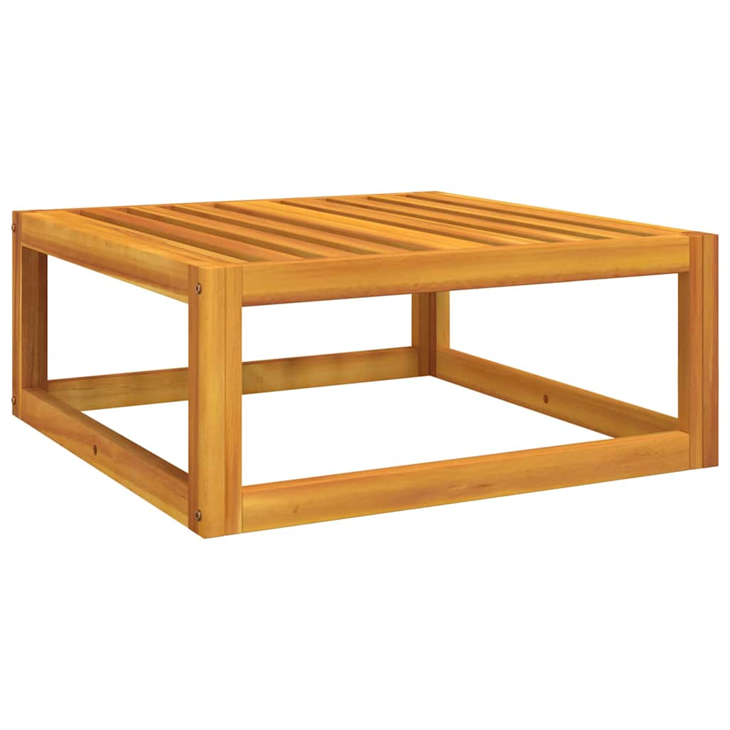 Poggiapiedi da Giardino con Cuscino Verde Legno Massello Acacia