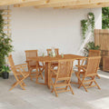 Set da Pranzo per Giardino 7 pz Marrone Legno di teak solido