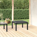 Poggiapiedi da Giardino con Cuscino in Polyrattan Nero e Grigio